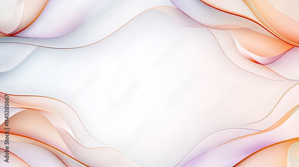 Aufkleber soft edges and smooth shapes create a vibrant composition with flowing lines in light blue, orange, 