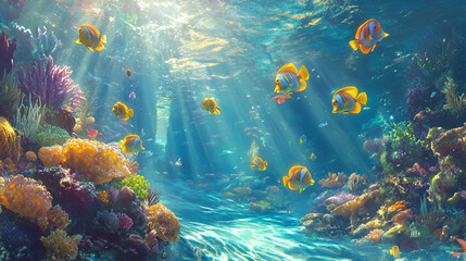 Naklejka premium underwater, coral, sea, fish, reef, diving, water, ocean, tropical, scuba, blue, nature, marine, animal, life, deep, red sea, aquatic, coral reef, egypt, dive, snorkeling, caribbean, diver, sand