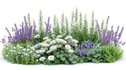 Obraz premium Colorful Arrangement of Fresh Flowers with Green Foliage in Bloom