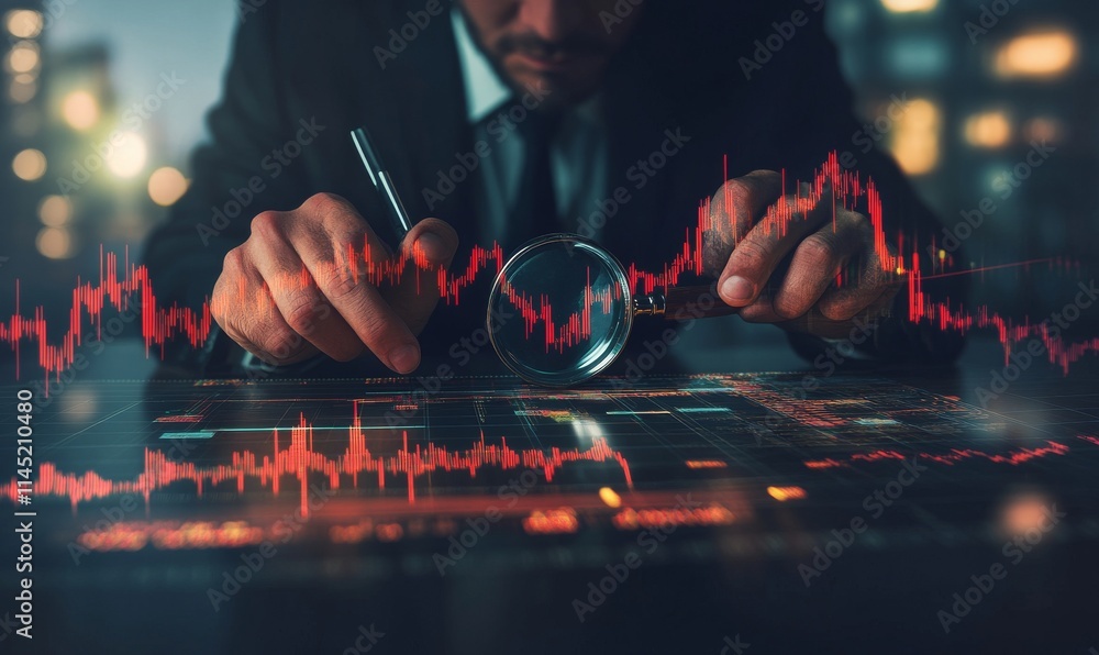 Poster graphs and charts analyze business data for investment research and finance management. representing