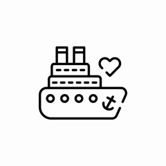 honeymoon on cruise liner icon sign vector
