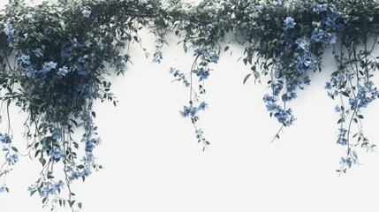 Obraz premium Elegant Blue Flowers Draped on a Soft Neutral Background