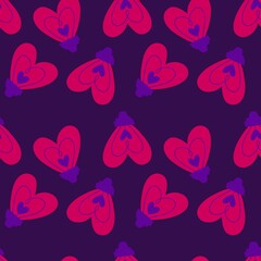 Valentine love hearts seamless 14 February illumination bulbs pattern