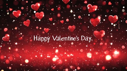 Obraz premium Romantic Red Hearts Background for Valentine's Day Celebration