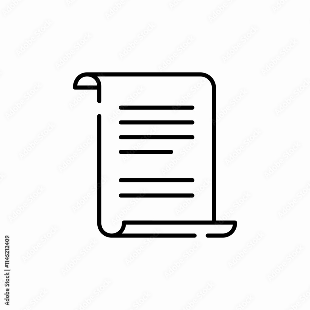 Poster paper script icon sign vector