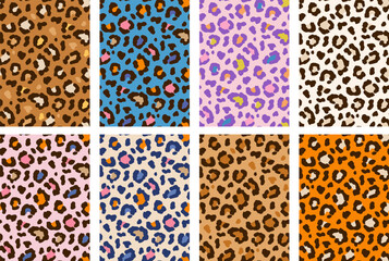 Leopard, Cheetah, wild animals print, seamless pattern design. Leopards skin pattern textile vector design © Marina Zlochin