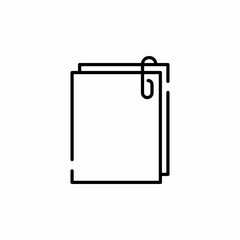 papers stack paperclip icon sign vector
