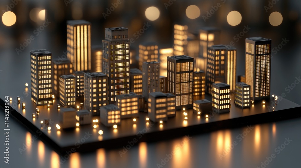 Poster close-up view of a vibrant digital cityscape featuring glowing data points and lines that suggest ad