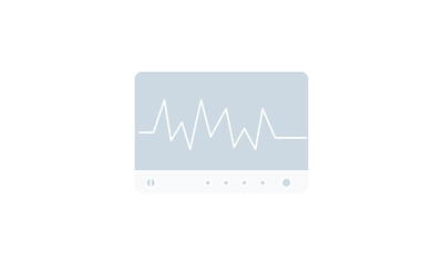 ECG, Health, Device, Isolated, Display, Equipment, Medical, Chart, Heart, Pulse, Technology, Machine free vector image icon