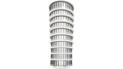 Leaning tower with modern architectural design.