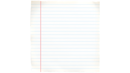 Blank lined paper with a torn edge.