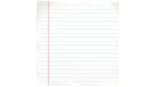 Blank lined paper with a torn edge.