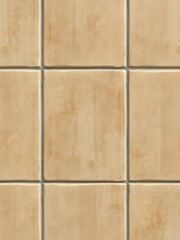 Fototapeta premium Close-up of textured ceramic tile wall, subtle grout lines, earthy tones, ceramic tile, architecture