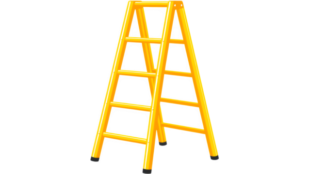 Yellow step ladder on a black background - Powered by Adobe