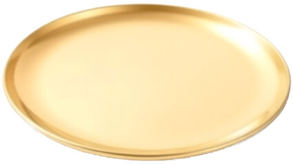 Gold serving tray on a black background