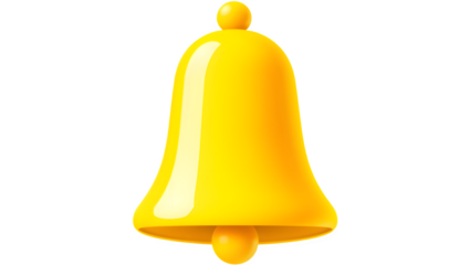 Yellow bell icon on a black background.