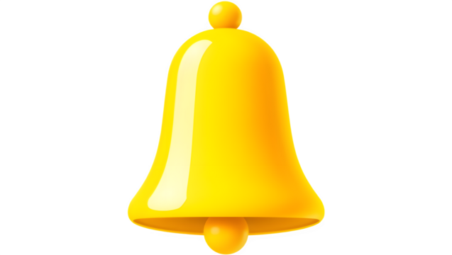 Yellow bell icon on a black background.