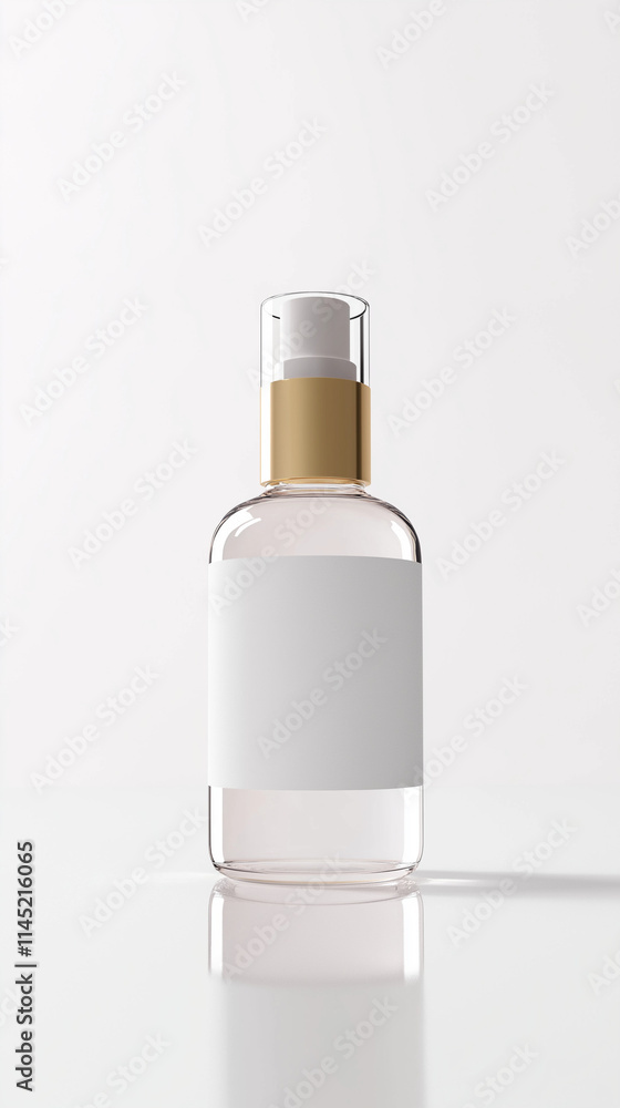 Poster elegant drink bottle mockup with a sleek design and empty label for branding