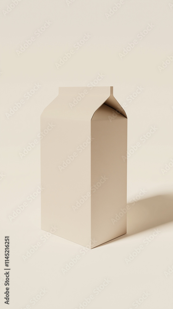 Poster simple drink carton mockup with clean lines and soft shadow on a neutral background