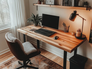 Modern Minimalist Home Office with Scandinavian Design