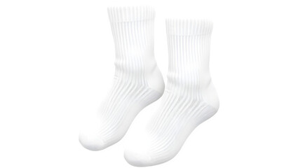 White cotton ankle socks on a dark background isolated on transparent white background