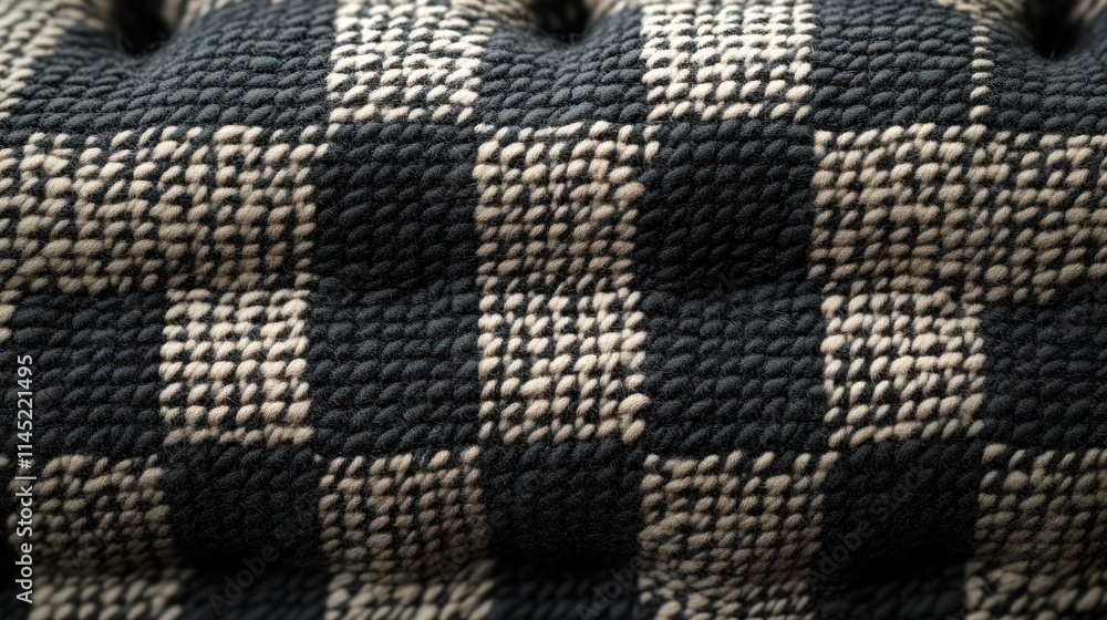 Poster A close-up of a textured fabric in a checkered pattern.