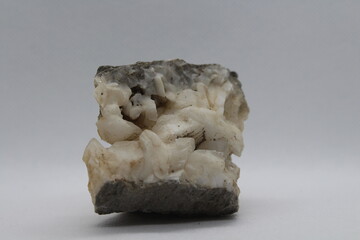 White Plagioclase rock isolated on a white background 