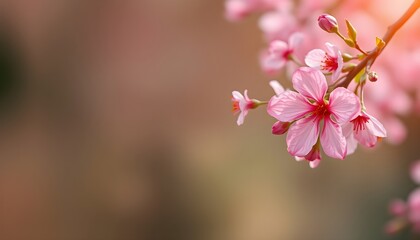 Fototapeta premium Delicate pink cherry blossom flowers on a soft background. isolated on transparent white background