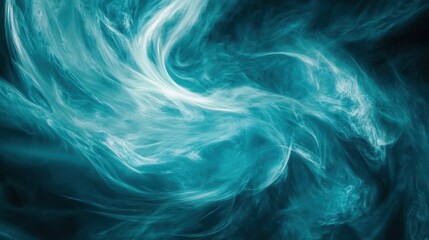 Obraz premium Abstract Teal Swirling Cloud Formation Artwork