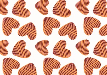 Valentine hearts seamless 14 February love pattern for wrapping paper