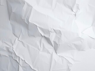 Obraz premium Crumpled white paper texture with wrinkles and creases, crumpled, wrinkled