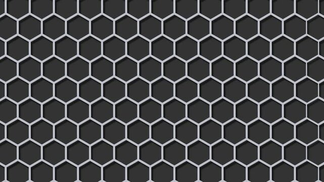 abstract animation of hexagons on black background