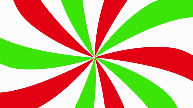 animation of red, green and white spiral rotating