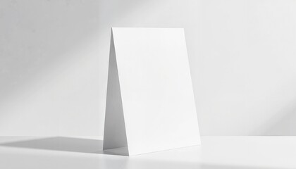 Fototapeta premium Blank invitation mockup in minimal style with soft shadows on a white table