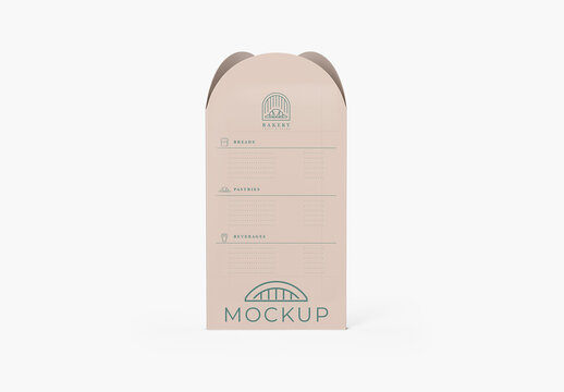 Menu Top Table Tent Mockup - Front Vie
