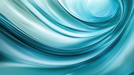 Abstract Teal Swirls of Flowing Light and Color