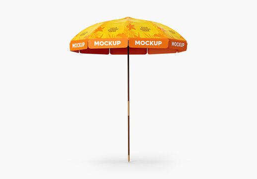 Sunshade Beach Umbrella Mockup - Front View