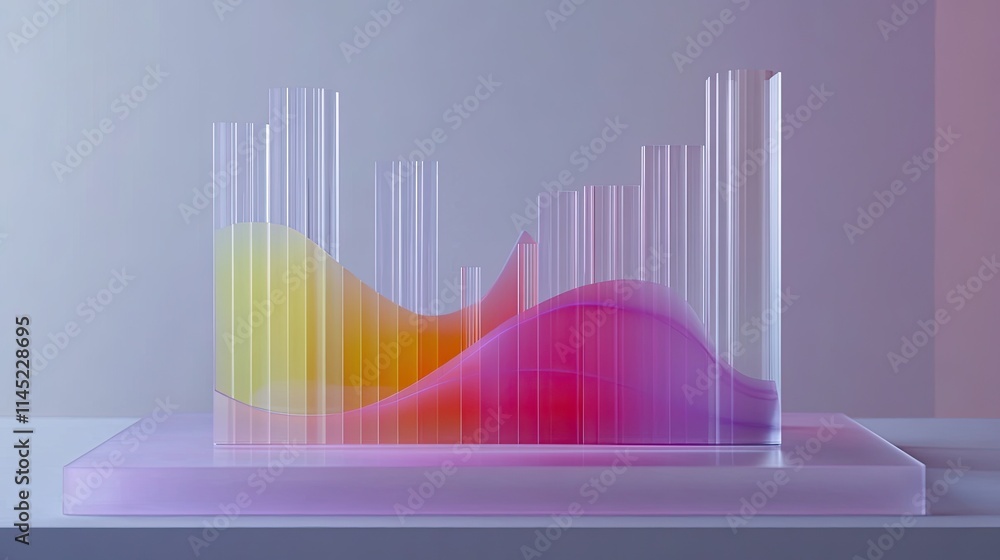 Poster vibrant abstract graph representation on a modern display