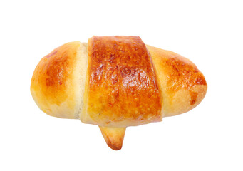 Freshly baked croissant (handmade) isolated on a white background