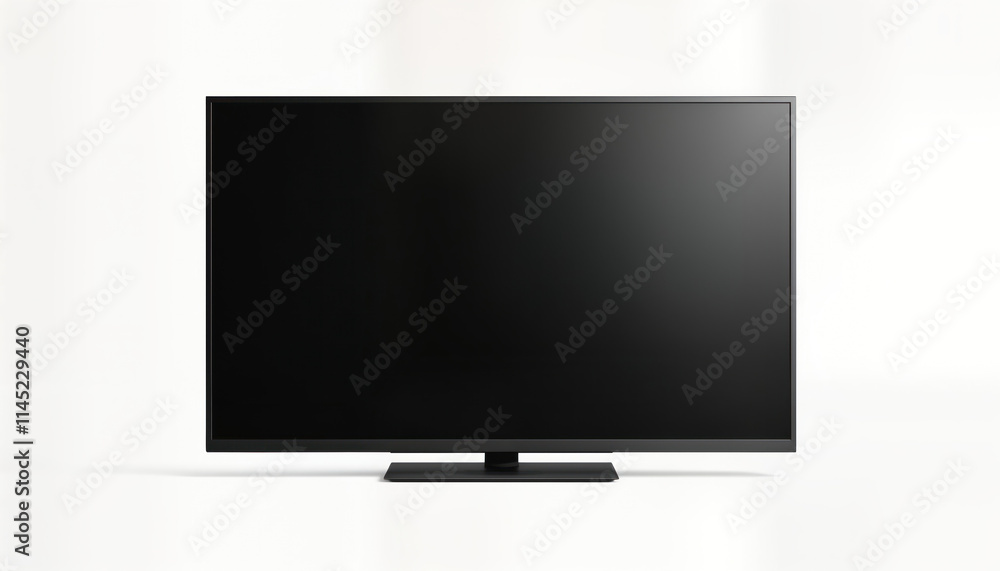 Aufkleber blank black led tv screen on white background. modern flat panel display. empty screen. studio shot.