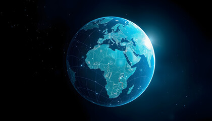 Technology Hologram Earth, minimalism, with white tones