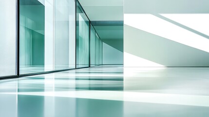 Obraz premium Modern Minimalist Interior with Natural Light on Sleek Floor