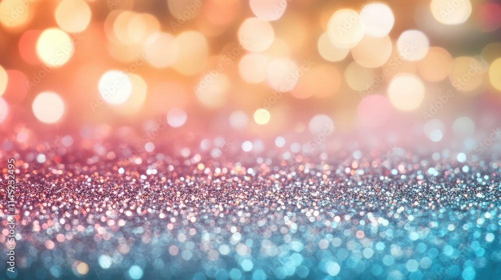 Poster sparkling glitter background with soft bokeh lights and colors