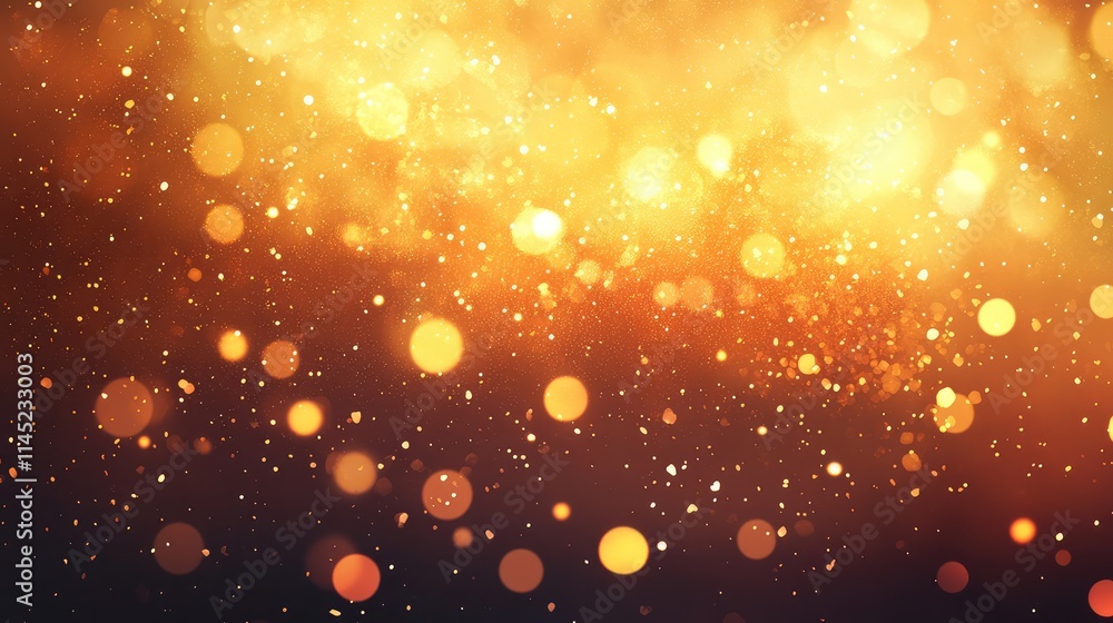 Aufkleber golden bokeh background with shimmering circles and soft light
