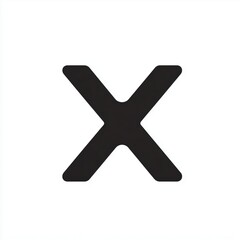 black x on white background