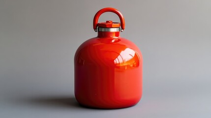 Bright Red Water Bottle with Unique Handle for Outdoor Activities