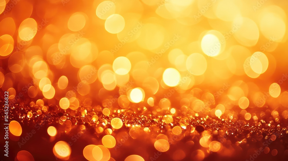 Poster sparkling golden bokeh background with glimmering light effects