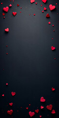 Happy valentine's day background with hearts and flowers, space for text