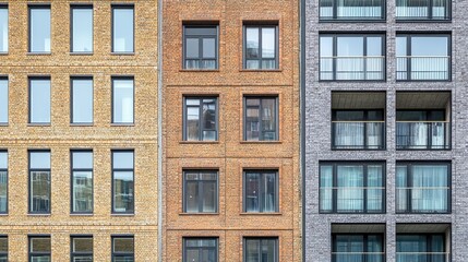 Obraz premium Urban Architectural Design with Diverse Building Facades in City