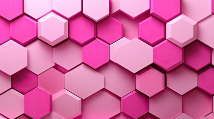 Vibrant Pink Hexagonal Abstract Pattern for Modern Design